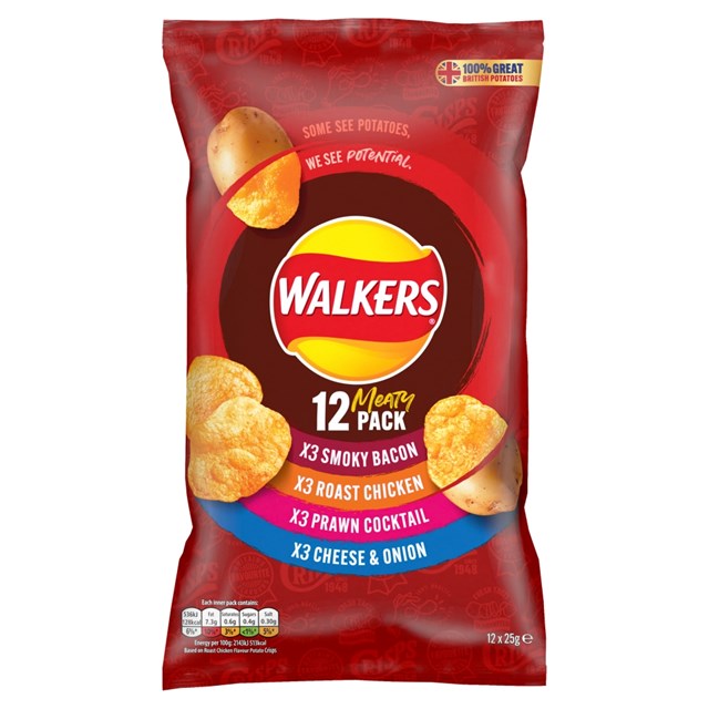 WALKERS VARIETY PACK MEATY 25g (15 x 12 PACK)