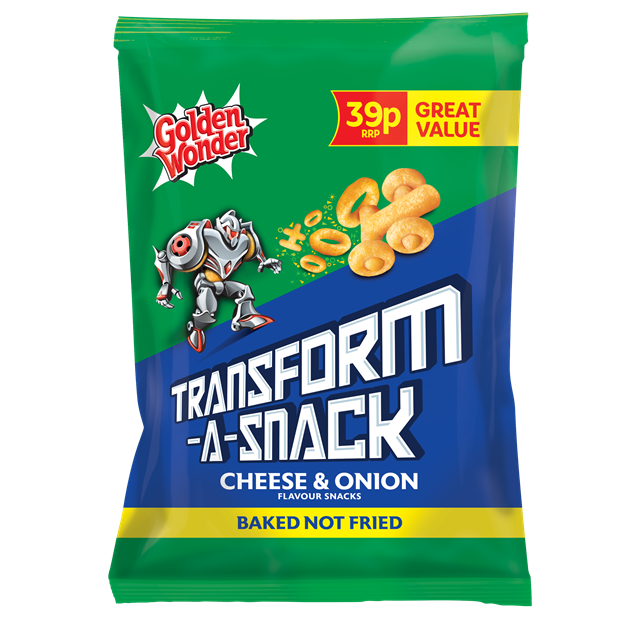 GOLDEN WONDER TRANSFORM A SNACK 39P CHEESE & ONION