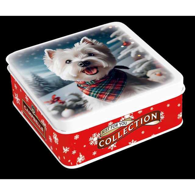 Campbells Christmas Westie Tartan Necktie 12x90g Tin