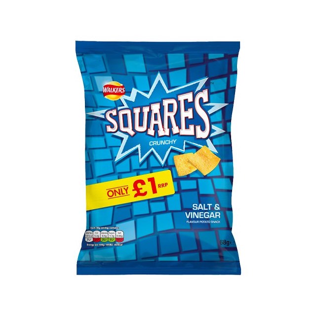 WALKERS £1 SQUARES SALT & VINEGAR