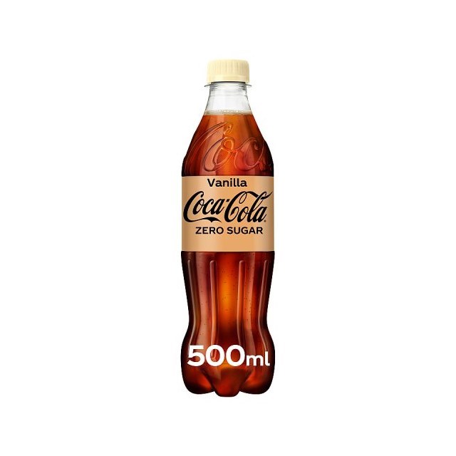 COCA COLA VANILLA ZERO SUGAR 500ml (24 Pack) 23 JULY DATED