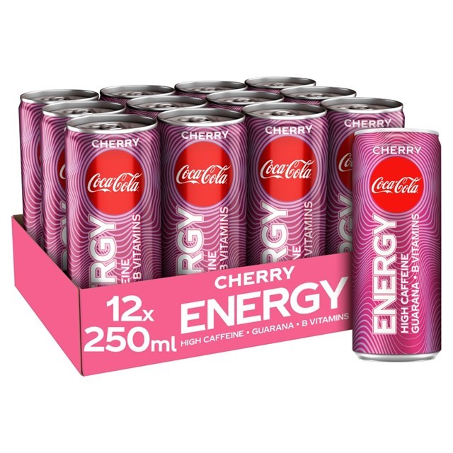 COCA COLA ENERGY £1 250ml CHERRY NOW WITH EXTRA COCA COLA TASTE (12 PACK)