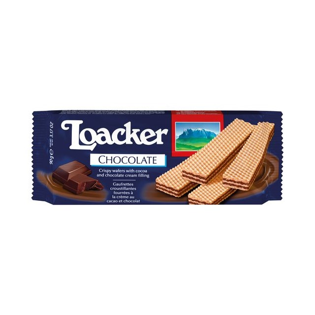 LOACKER CHOCOLATE CREAM WAFER BISCUIT 90G (28 PACK)