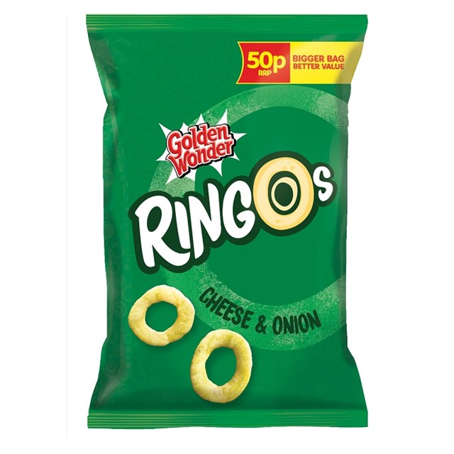 GOLDEN WONDER RINGOS CHEESE & ONION 18g 50p (24 PACK)