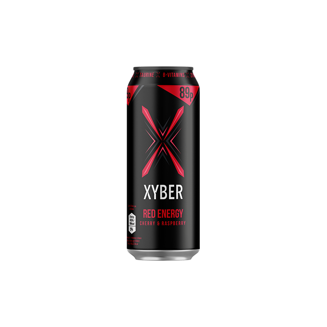 XYBER RED ENERGY DRINK CHERRY & RASPBERRY 500ml (12 PACK)