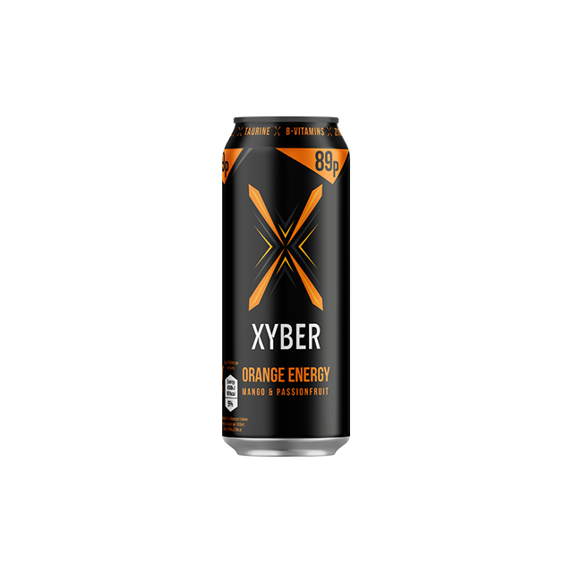 XYBER ORANGE ENERGY DRINK MANGO & PASSIONFRUIT 500ml 89p (12 PACK)