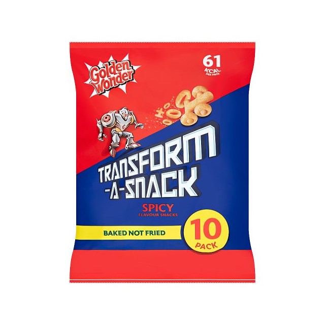 GOLDEN WONDER TRANSFORM-A-SNACK SPICY 12g (12 x 10 PACK)