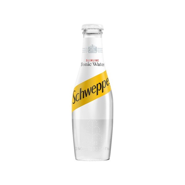 Schweppes Slimline Tonic Glass Bottles 200ml (24 Pack)