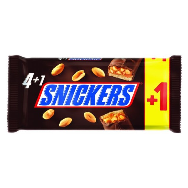SNICKERS CHOICOLATE BARS 4+1 MULTIPACK 50G BARS (17 PACK)