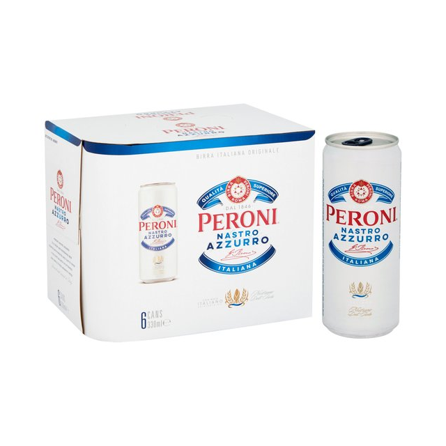 PERONI NASTRO AZZURRO 330ml CANS (4 x 6 PACK) 31 MAY DATED
