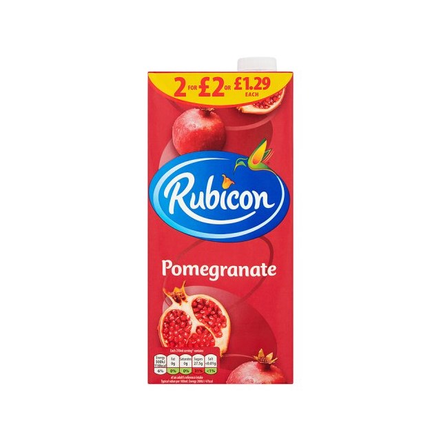 RUBICON £1.29 OR 2 FOR £2 POMEGRANATE