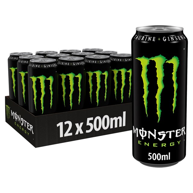 Monster Energy Drink Plain Pack Original 500ml (12 Pack)