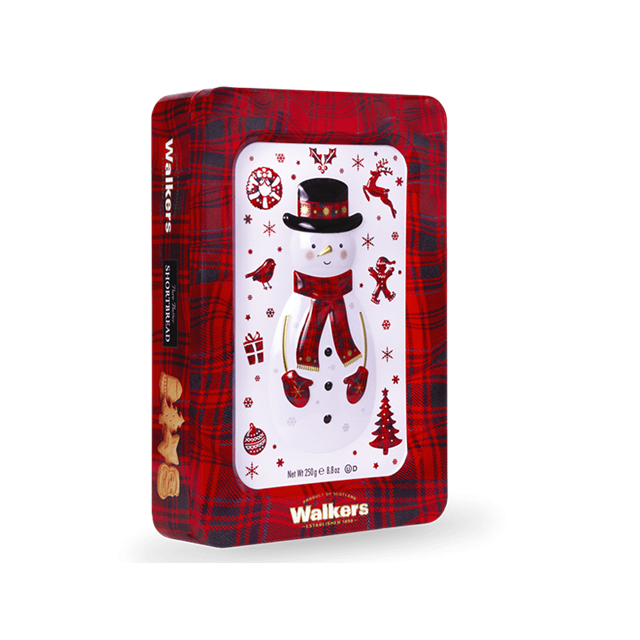*WALKERS PURE BUTTER SHORTBREAD SNOWMAN TIN 250g