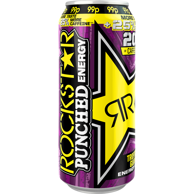 ROCKSTAR ENERGY DRINK PUNCHED TROPICAL GUAVA 99P 500ml 12 CANS