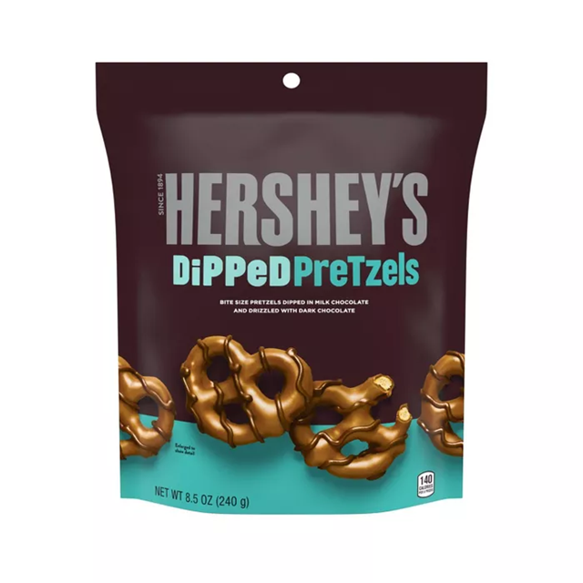 USA HERSHEY'S MILK CHOCOLATE DIPPED PRETZELS 120g