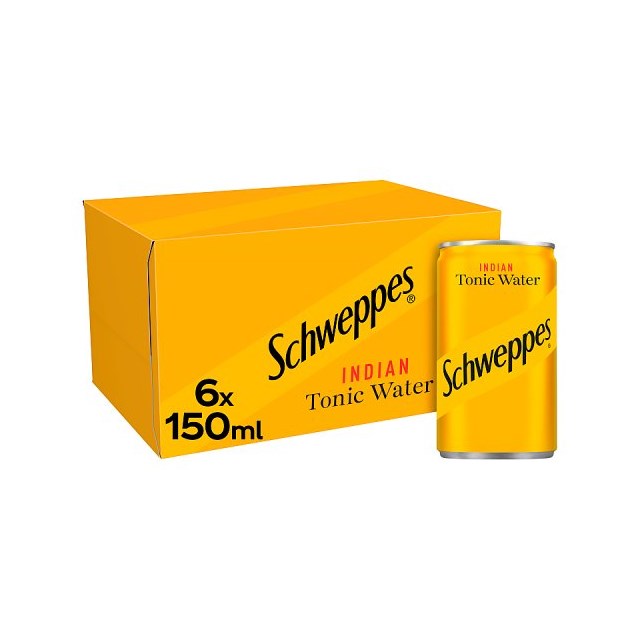 SCHWEPPES TONIC WATER CANS 150ml (4 x 6 PACK)