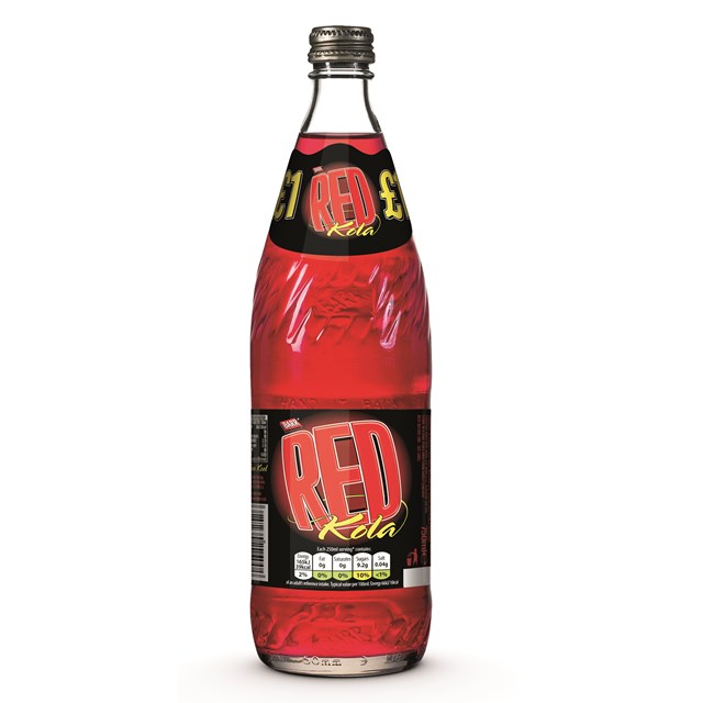 BARRS GLASS £1 750ML RED KOLA