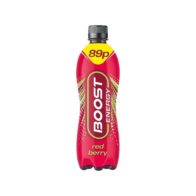 BOOST ENERGY DRINK RED BERRY 89p 500ml (12 pack)