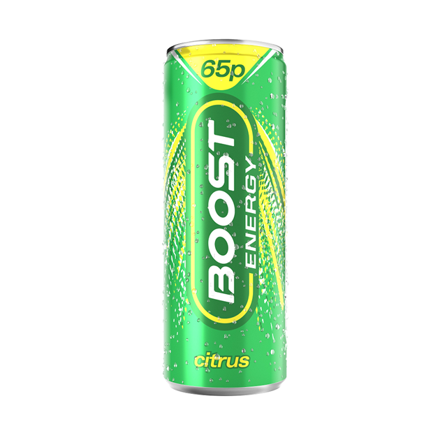 Boost Energy Drink Citrus Zing 250ml 65p (24 Pack)