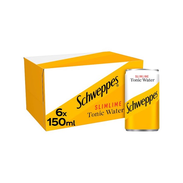 SCHWEPPES SLIMLINE TONIC 150ml CANS (4 x 6 PACK)