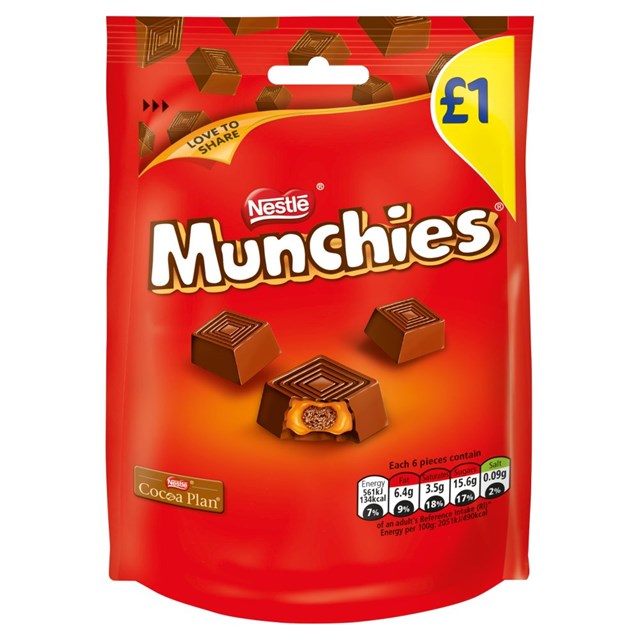 NESTLE MUNCHIES £1 BAGS 81g (10 PACK)