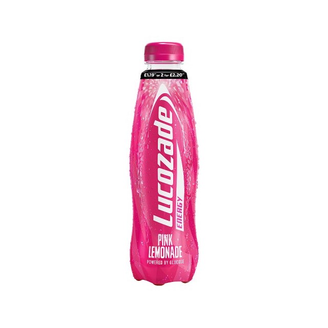 LUCOZADE ENERGY PINK LEMONADE 380ml £1.19 2 FOR £2.20 (12 PACK)