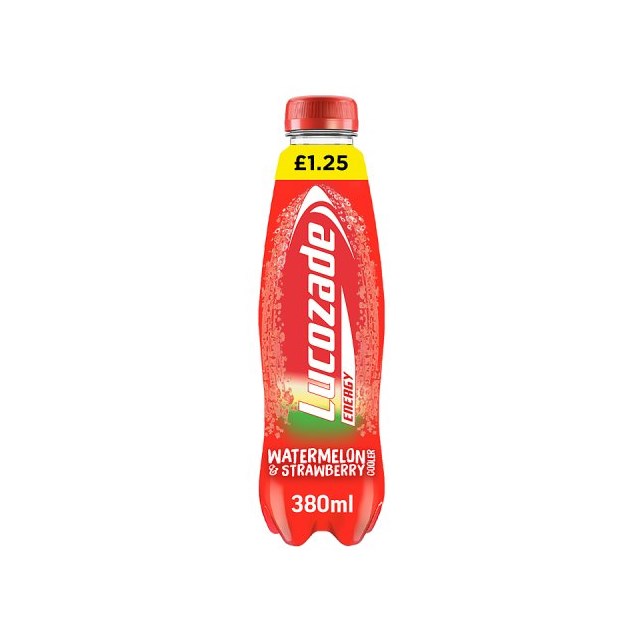 LUCOZADE ENERGY WATERMELON & STRAWBERRY £1.25 380ml (12 PACK)