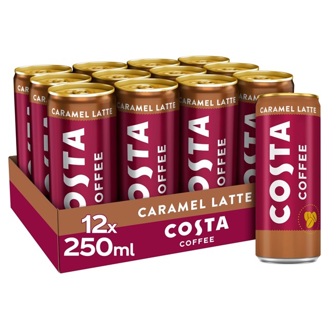 COSTA COFFEE CARAMEL LATTE 250ml CAN (12 PACK)