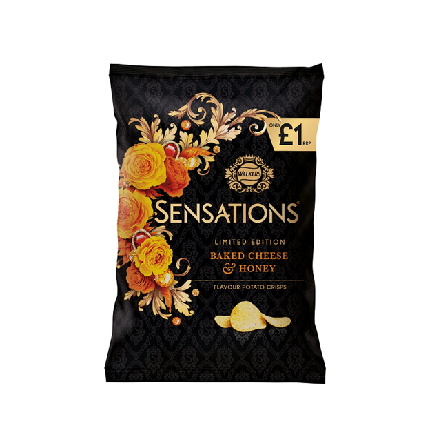 WALKERS SENSATIONS BAKED CHEESE & HONEY 65g £1 (15 PACK)