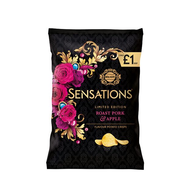 WALKERS £1 SENSATIONS ROAST PORK & APPLE (15 PACK)