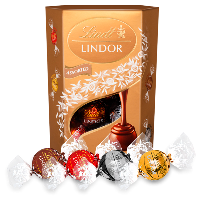 LINDT LINDOR ASSORTED CORNET CHOCOLATE BOX 200G (8 BOXES)
