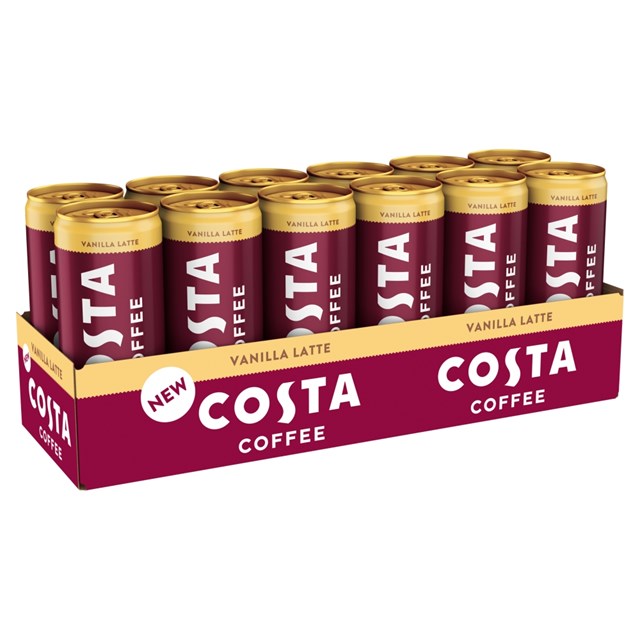 COSTA COFFEE VANILLA LATTE 250ml CAN (12 PACK)