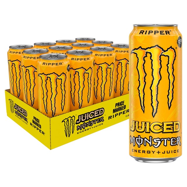 MONSTER ENERGY DRINK RIPPER JUICED £1.45 500ml 12 CANS