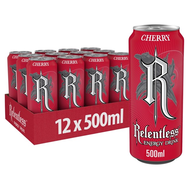 Relentless Energy Drink Cherry 500ml £1.19 (12 Pack)