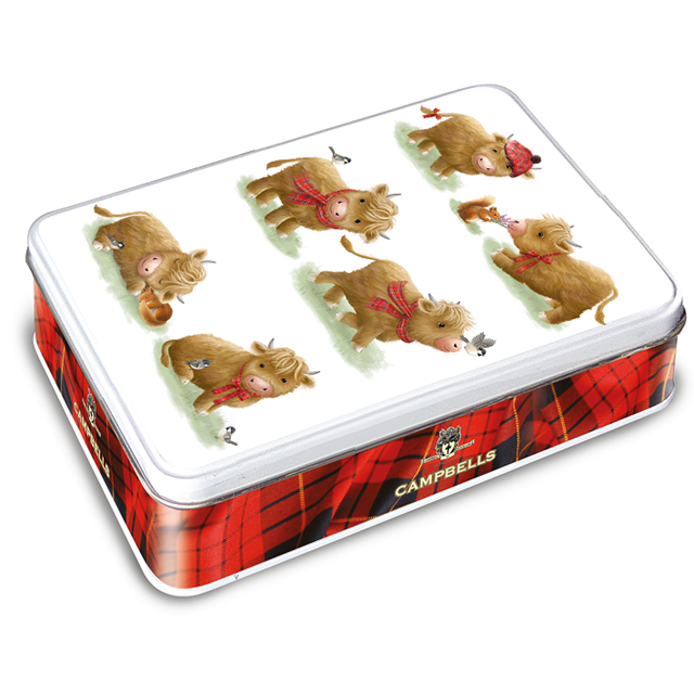 Campbells All Butter Shortbread Cute Highland Cow Tin 150g (12 Pack)