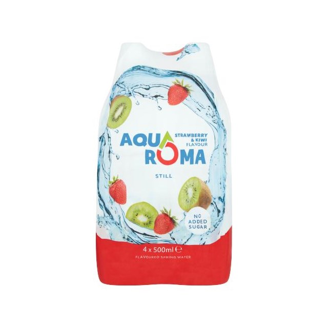 AQUAROMA STRAWBERRY & KIWI FLAVOURED WATER SPORTS CAP 500ml (6 x 4 PACK)