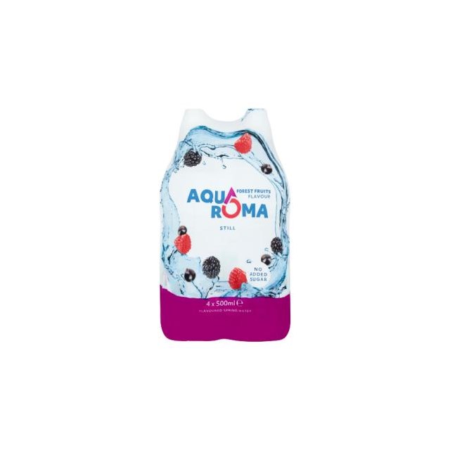 AQUAROMA FOREST FRUITS FLAVOURED WATER SPORTS CAP 500ml (6 x 4 PACK)