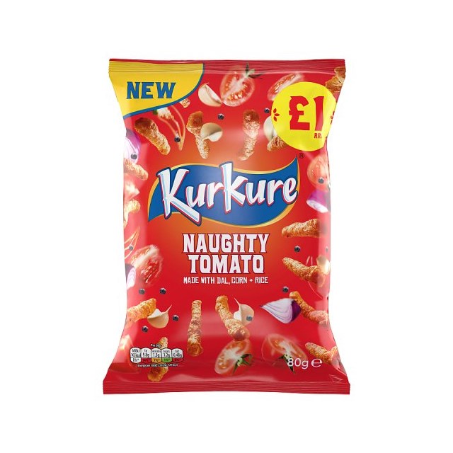 KURKURE £1.00 NAUGHTY TOMATO 80g (15 PACK)