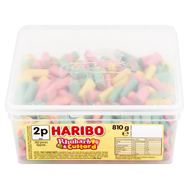Haribo Tubs Rhubarb & Custard 810g