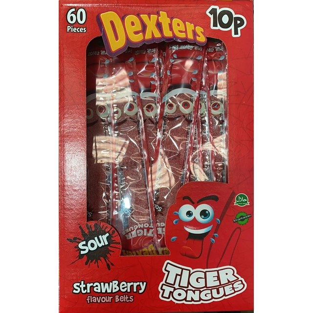 DEXTERS TIGER TONGUES SOUR STRAWBERRY
