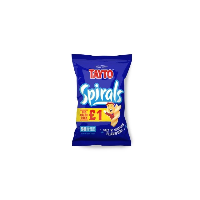 Tayto Spiral Salt & Vinegar 45g 20 Pack £1