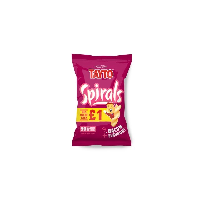 Tayto Spiral Crispy Bacon 60g £1 (20 Pack)