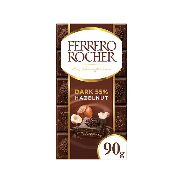 FERRERO ROCHER DARK CHOCOLATE TABLET 90g (16 Pack)