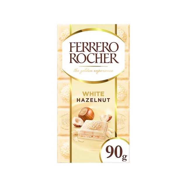 FERRERO ROCHER WHITE CHOCOLATE TABLET 90g (16 Pack)