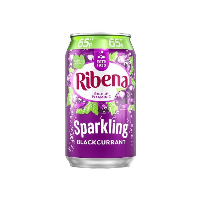 RIBENA SPARKLING BLACKCURRANT 330ml 65p (24 PACK)