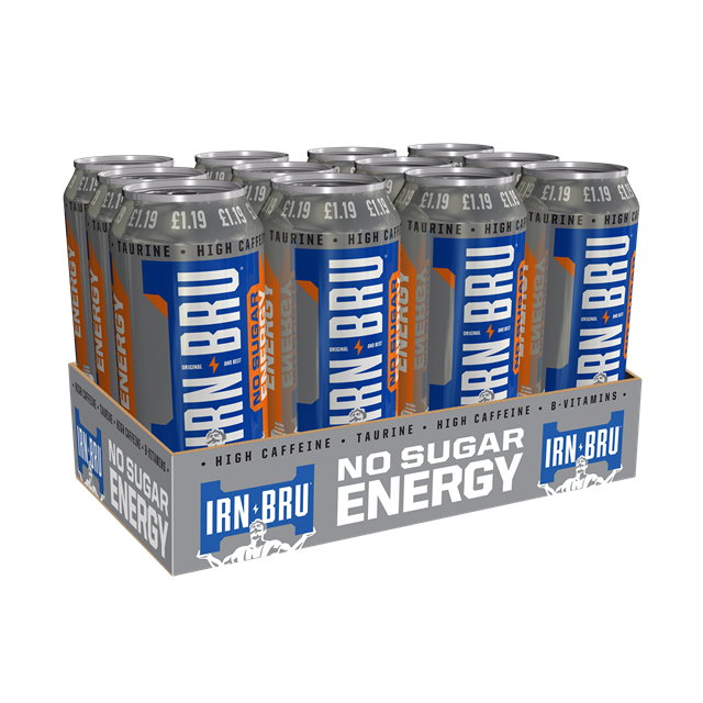 IRN BRU ENERGY DRINK NO SUGAR 500ml £1.19 (12 PACK)
