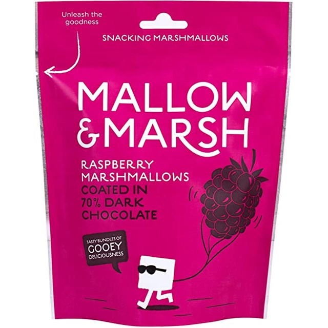 MALLOW & MARSH RASPBERRY MARSHMALLOW DARK CHOCOLATE 100g