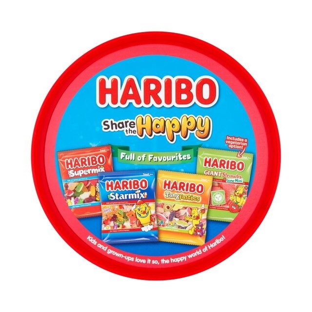 HARIBO TUBS SHARE THE HAPPY 600g TUB