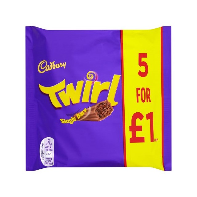 CADBURYS TWIRL £1 (20 x 5 PACK)