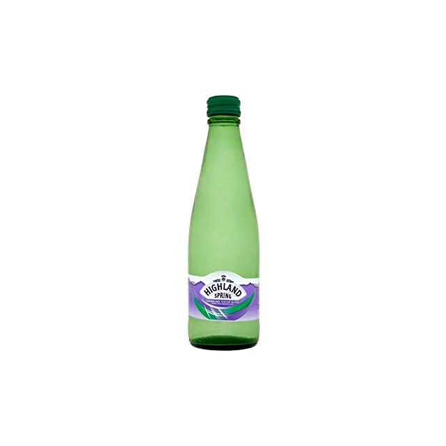 Highland Spring Sparkling Water Glass Bottle 330ml (24 Pack)